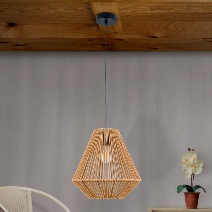 Luster na lanku JUNGLE 1xE27/40W/230V pr. 31 cm konope
