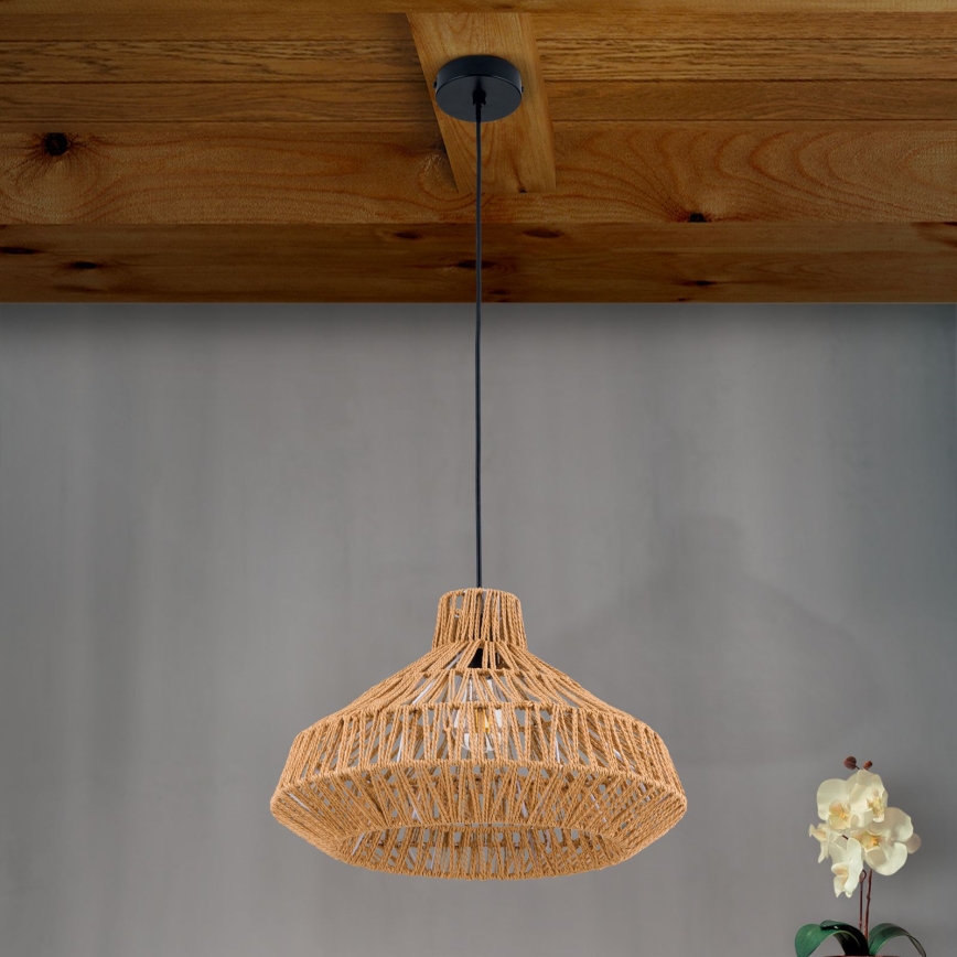 Luster na lanku BASKET 1xE27/40W/230V pr. 40 cm konope