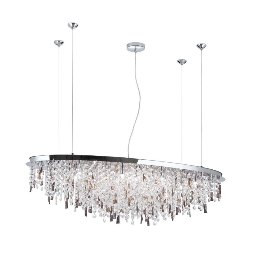 Krištáľový luster na lanku CRYSTALRIVER 21xG9/40W/230V lesklý chróm