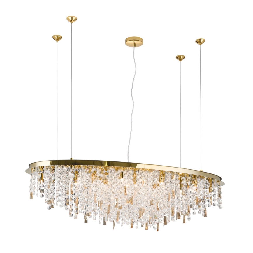 Krištáľový luster na lanku CRYSTALRIVER 21xG9/40W/230V zlatá