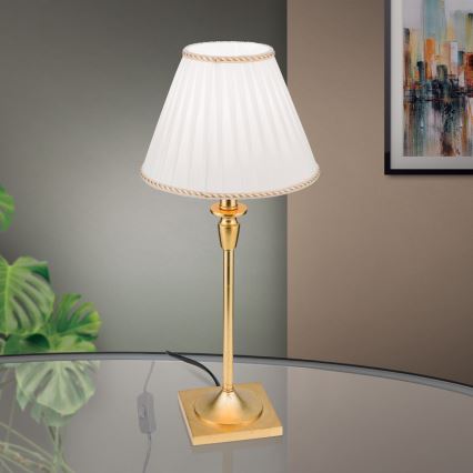 Stolná lampa FONSA 1xE27/60W/230V 61 cm biela/zlatá