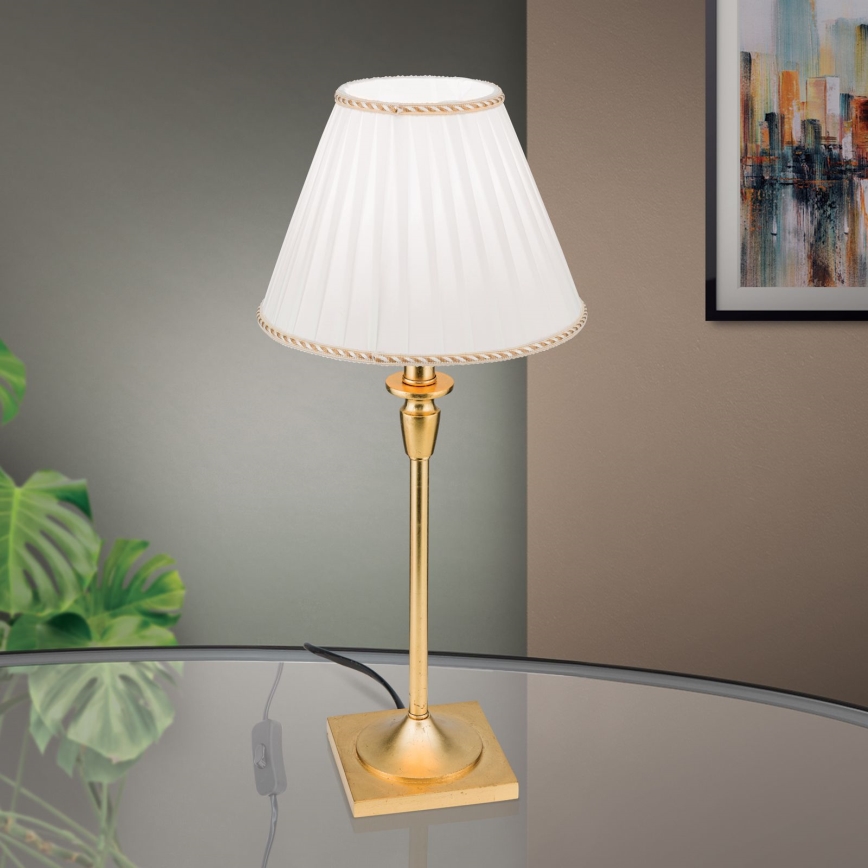 Stolná lampa FONSA 1xE27/60W/230V 61 cm biela/zlatá