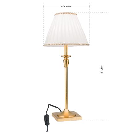 Stolná lampa FONSA 1xE27/60W/230V 61 cm biela/zlatá