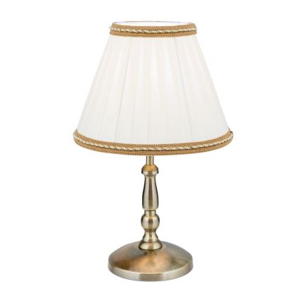 Stolná lampa TONIA 1xE27/60W/230V pr. 25 cm biela/bronz