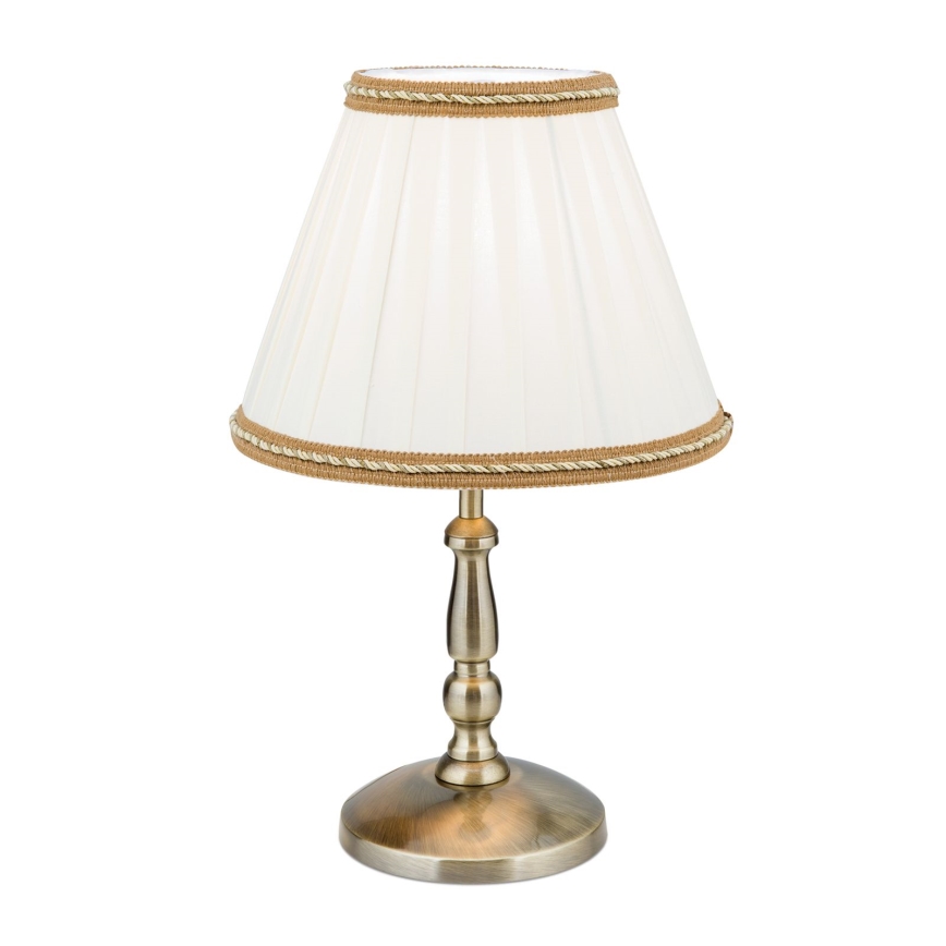 Stolná lampa TONIA 1xE27/60W/230V pr. 25 cm biela/bronz