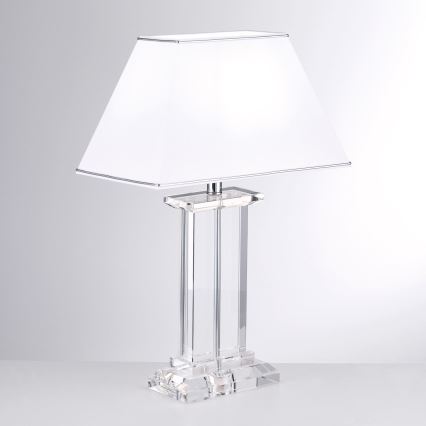 Krištáľová stolná lampa VERONIQUE 1xE27/60W/230V biela/číra