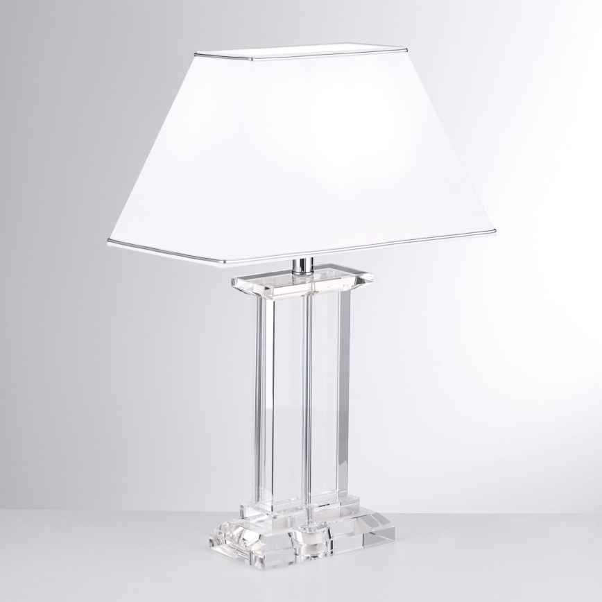 Krištáľová stolná lampa VERONIQUE 1xE27/60W/230V biela/číra