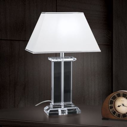 Krištáľová stolná lampa VERONIQUE 1xE27/60W/230V biela/číra