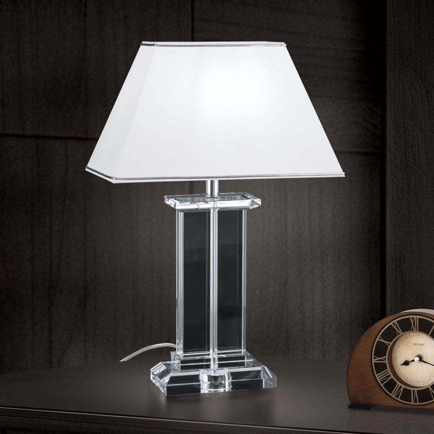 Krištáľová stolná lampa VERONIQUE 1xE27/60W/230V biela/číra