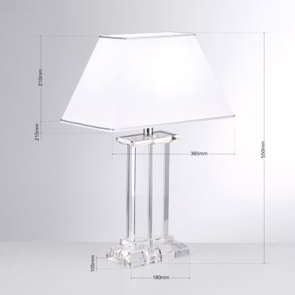 Krištáľová stolná lampa VERONIQUE 1xE27/60W/230V biela/číra