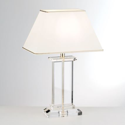 Krištáľová stolná lampa VERONIQUE 1xE27/60W/230V krémová/číra
