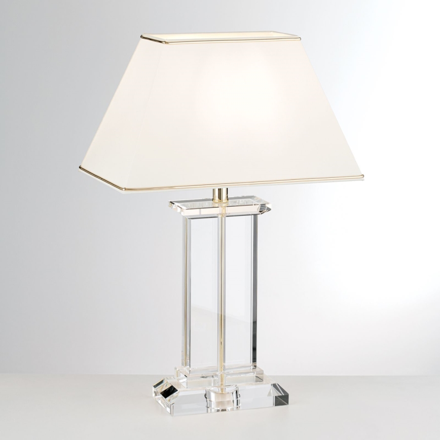 Krištáľová stolná lampa VERONIQUE 1xE27/60W/230V krémová/číra