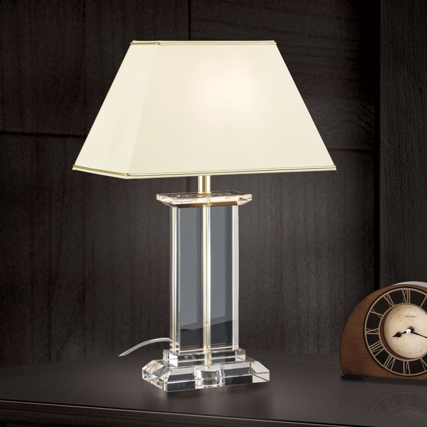 Krištáľová stolná lampa VERONIQUE 1xE27/60W/230V krémová/číra