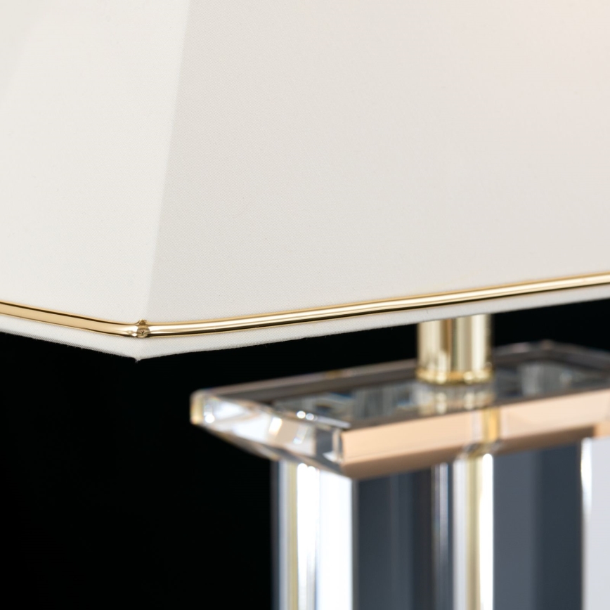 Krištáľová stolná lampa VERONIQUE 1xE27/60W/230V krémová/číra