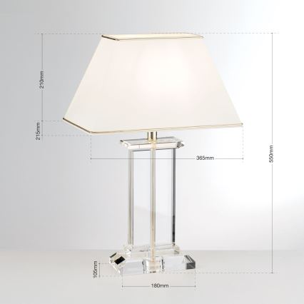 Krištáľová stolná lampa VERONIQUE 1xE27/60W/230V krémová/číra