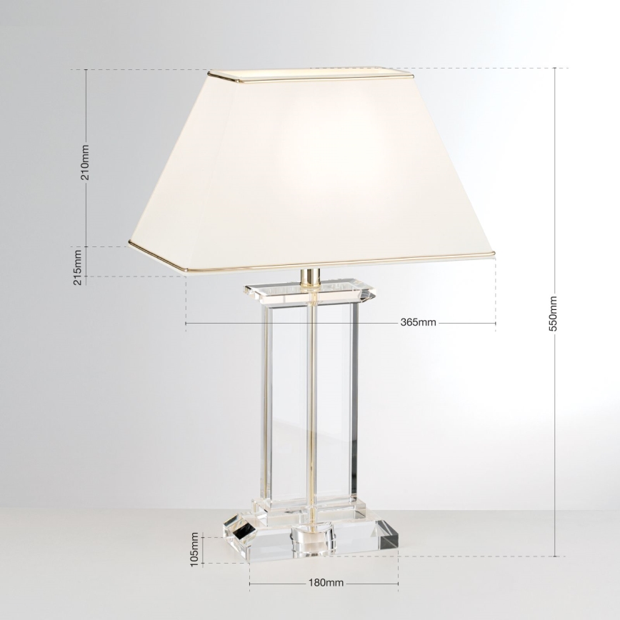 Krištáľová stolná lampa VERONIQUE 1xE27/60W/230V krémová/číra