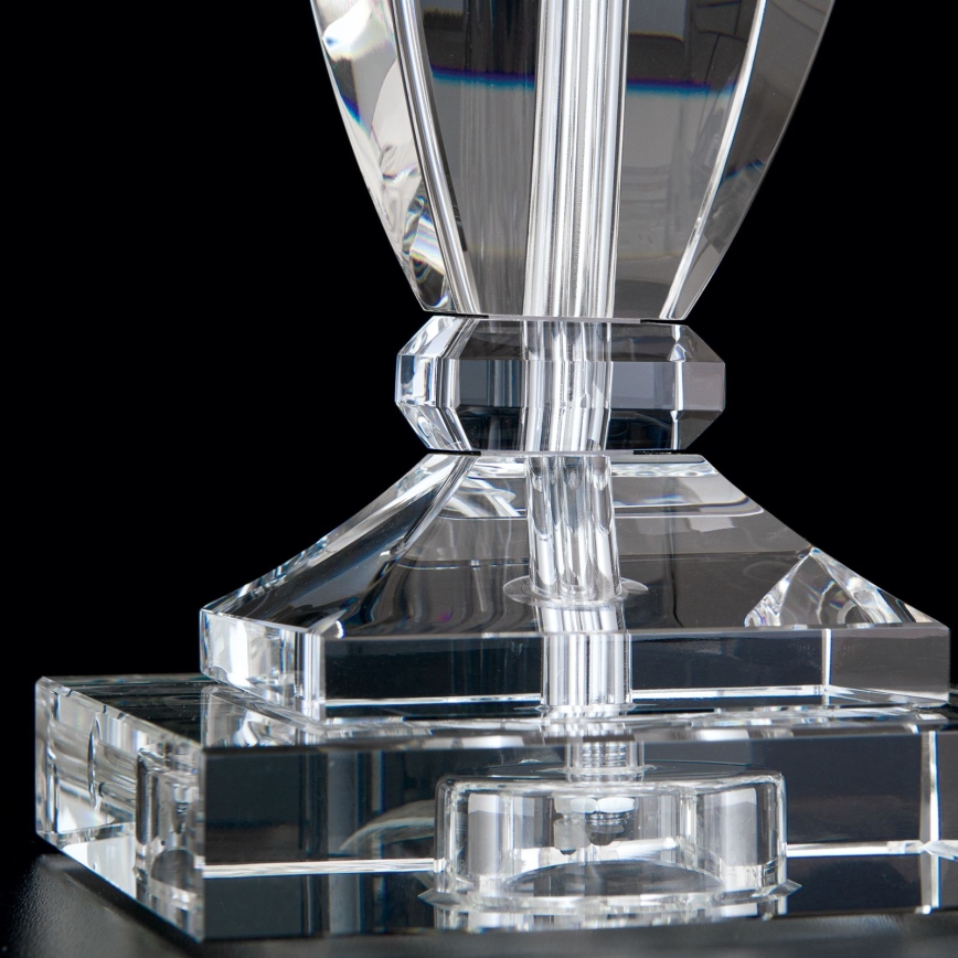 Krištáľová stolná lampa POKAL 1xE27/60W/230V biela/číra