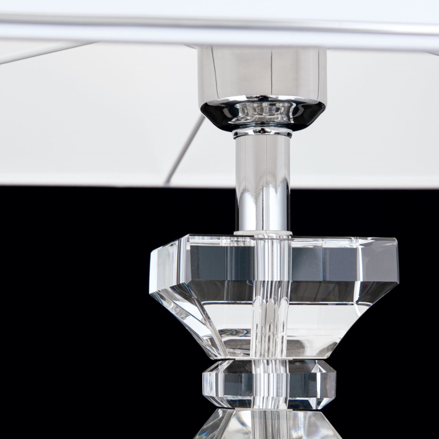 Krištáľová stolná lampa POKAL 1xE27/60W/230V biela/číra