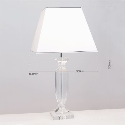 Krištáľová stolná lampa POKAL 1xE27/60W/230V biela/číra