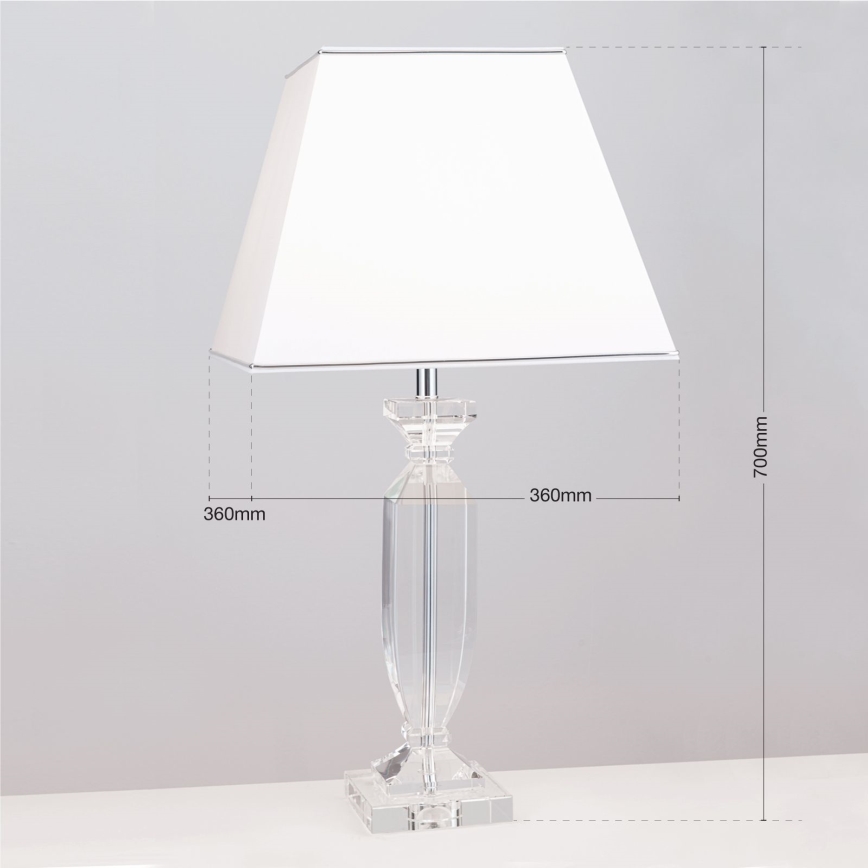 Krištáľová stolná lampa POKAL 1xE27/60W/230V biela/číra