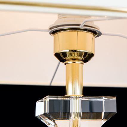 Krištáľová stolná lampa POKAL 1xE27/60W/230V krémová/číra