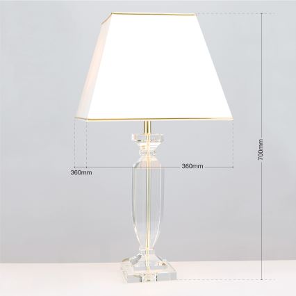 Krištáľová stolná lampa POKAL 1xE27/60W/230V krémová/číra