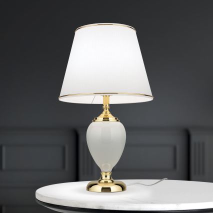 Stolná lampa OVUM 1xE27/40W/230V 48 cm keramika biela/zlatá