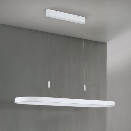 LED Luster na lanku CARRARA LED/80W/230V 2700/3000/4000K biela