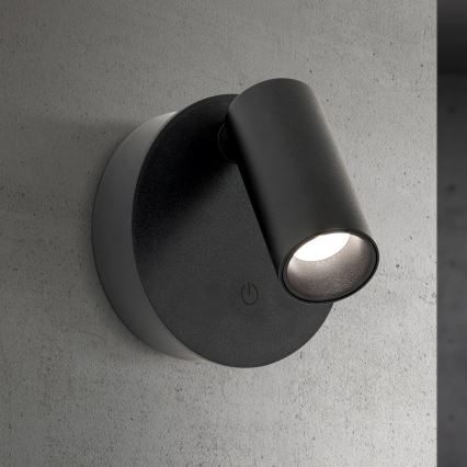 LED stmievateľné nabíjateľné dotykové nástenné bodové svietidlo LUXY LED/1W/5V 2200 mAh 2700/3000/4000K čierne