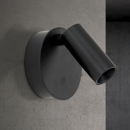 LED stmievateľné nabíjateľné dotykové nástenné bodové svietidlo LUXY LED/1W/5V 2200 mAh 2700/3000/4000K čierne