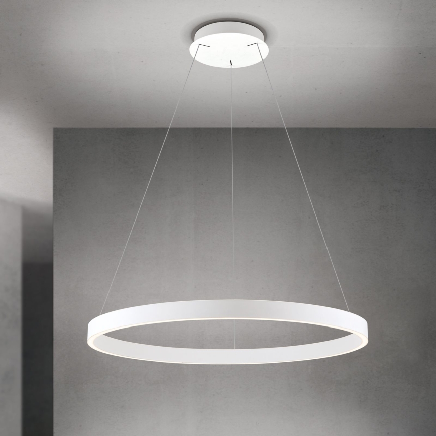 Stmievateľný LED závesný luster na lane KOLK LED/80W/230V 2700/3000/4000K pr. 80 cm biela