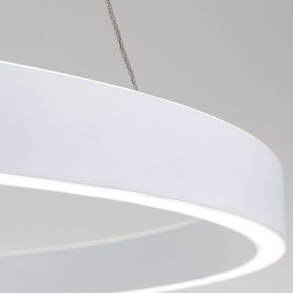 Stmievateľný LED závesný luster na lane KOLK LED/80W/230V 2700/3000/4000K pr. 80 cm biela