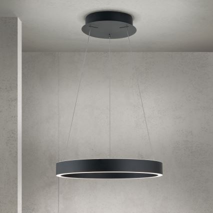 LED stmievateľný luster na lanku KOLK LED/40W/230V 2700/3000/4000K pr. 40 cm čierna