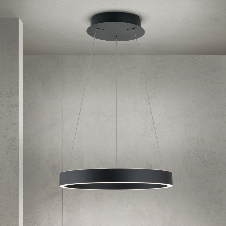 LED stmievateľný luster na lanku KOLK LED/40W/230V 2700/3000/4000K pr. 40 cm čierna