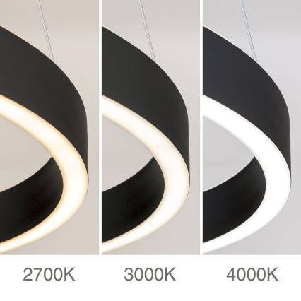 LED stmievateľný luster na lanku KOLK LED/40W/230V 2700/3000/4000K pr. 40 cm čierna