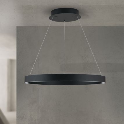 stmievateľný LED luster na lanku KOLK LED/60W/230V 2700/3000/4000K pr. 60 cm čierny