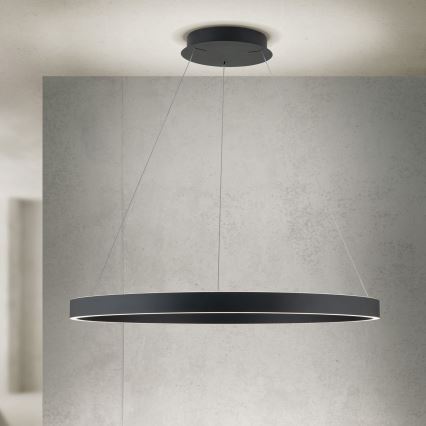 LED stmievateľný luster na lanku KOLK LED/80W/230V 2700/3000/4000K pr. 80 cm čierny