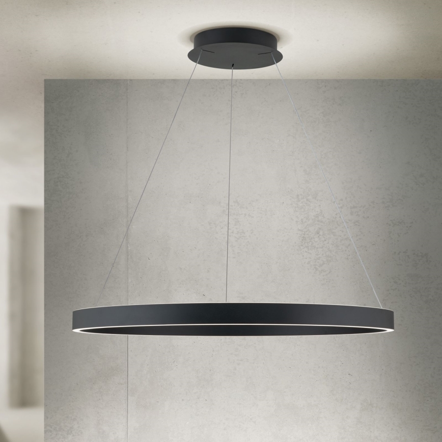 LED stmievateľný luster na lanku KOLK LED/80W/230V 2700/3000/4000K pr. 80 cm čierny