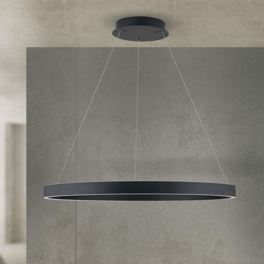 LED stmievateľný luster na lanku KOLK LED/80W/230V 2700/3000/4000K pr. 80 cm čierny