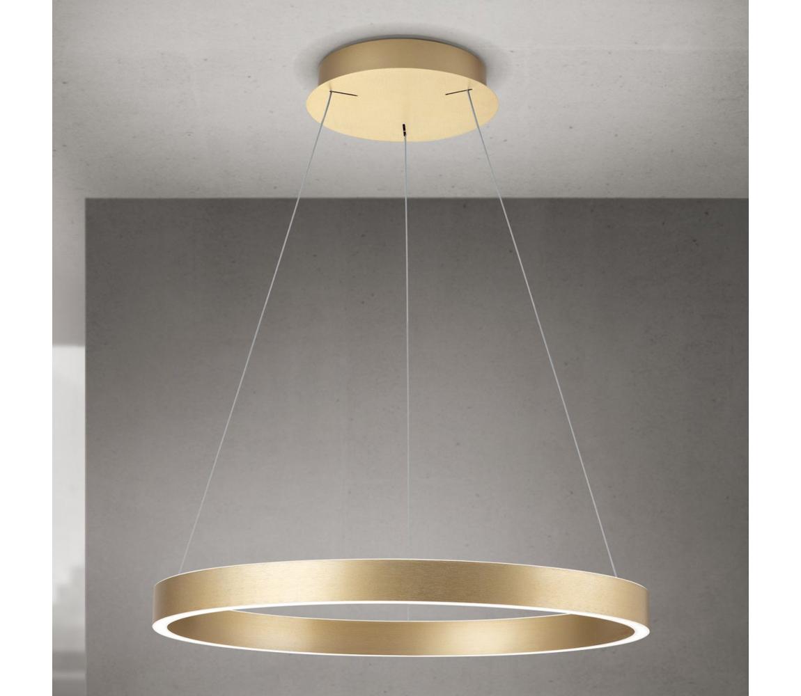 Orion - LED stmievateľný závesný luster na lanku KOLK, LED 60 W, 230 V, 2700/3000/4000 K, priemer 60 cm, zlatá HL 6-1717/60 gold-matt