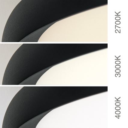 LED stropné svietidlo KANT LED/30W/230V 2700/3000/4000K priemer 40 cm čierne