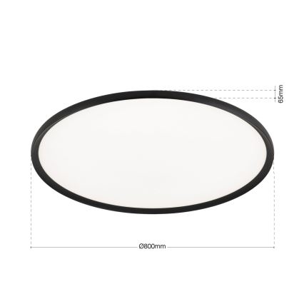 LED stropné svietidlo KANT LED/66W/230V 2700/3000/4000K pr. 80 cm čierne