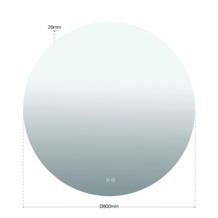 LED Kúpeľňové vyhrievané nástenné zrkadlo s podsvietením FOCUS LED/27W/230V 3000/4200/6000K pr. 80 cm IP44