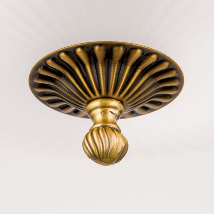 Luster na reťazi ROCCA 9xE27/60W/230V pr. 75 cm bronz/biela