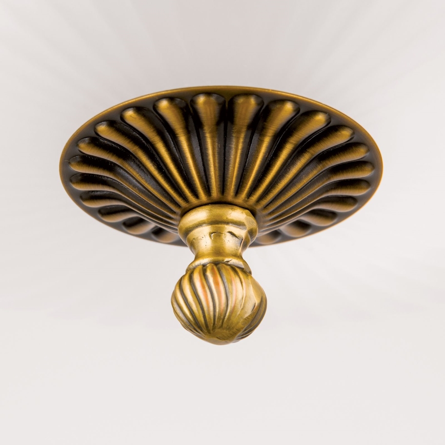 Luster na reťazi ROCCA 9xE27/60W/230V pr. 75 cm bronz/biela