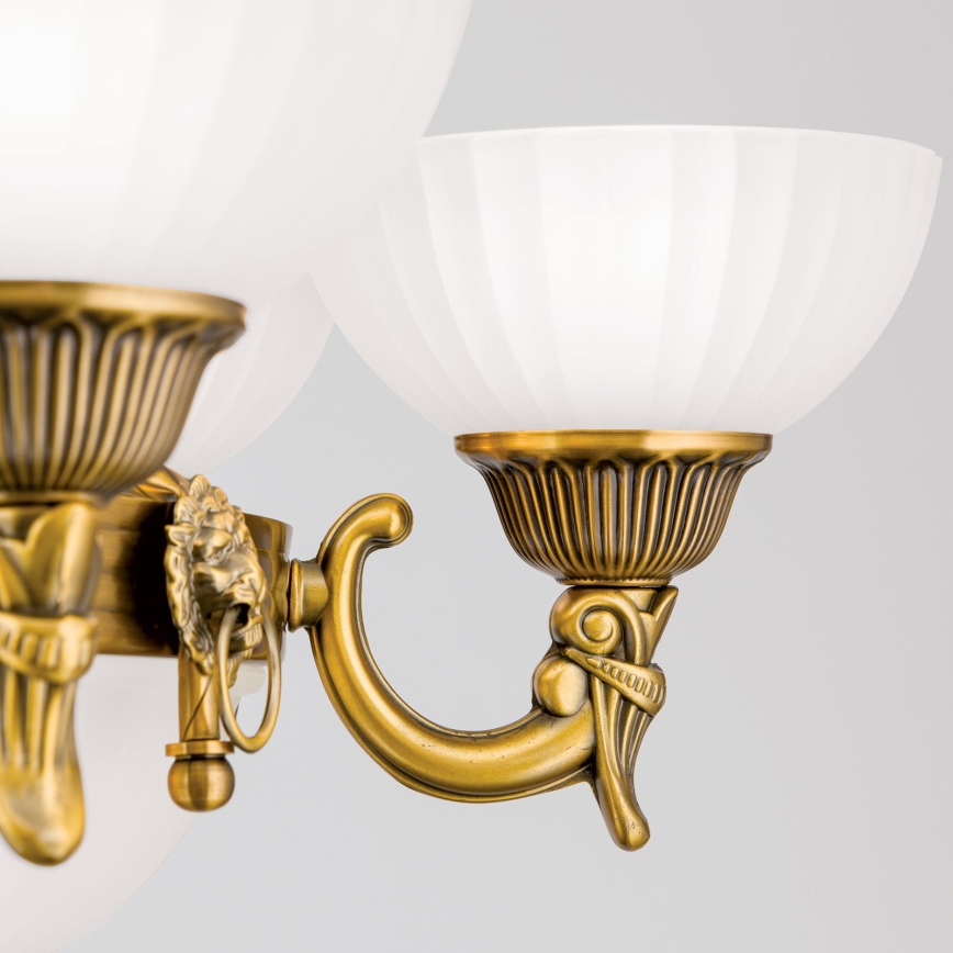 Luster na reťazi ROCCA 9xE27/60W/230V pr. 75 cm bronz/biela