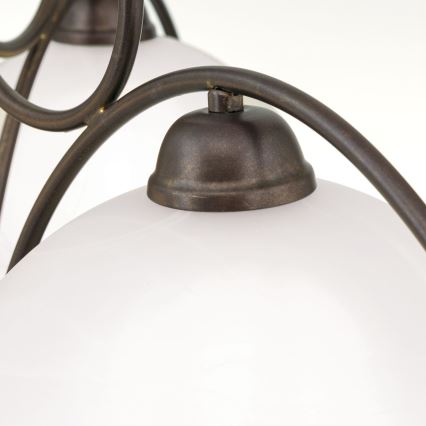 Luster na reťazi RULA 3xE27/40W/230V pr. 70 cm biela/bronz