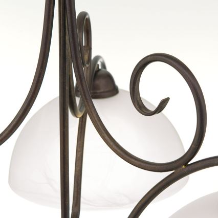 Luster na reťazi RULA 3xE27/40W/230V pr. 70 cm biela/bronz