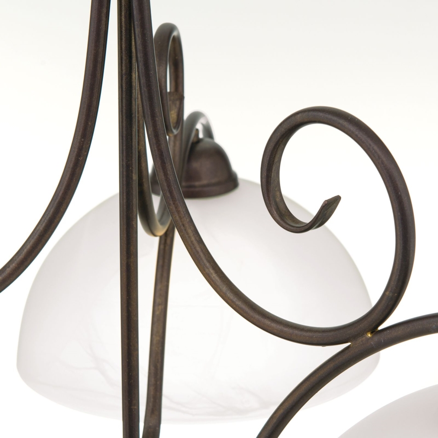 Luster na reťazi RULA 3xE27/40W/230V pr. 70 cm biela/bronz