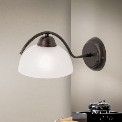 Nástenné svietidlo RULA 1xE27/40W/230V biela/bronz